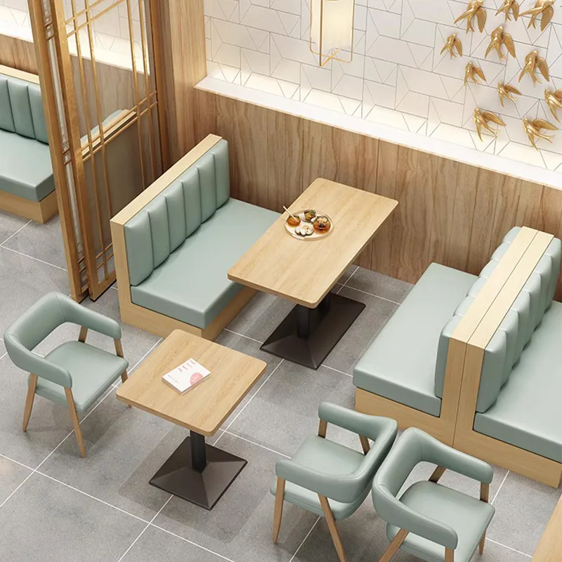 Light Style Wood Restaurant booth for Dining Cafe Hotel Chair and Table Western-Style Booth for Nightclubs booth
