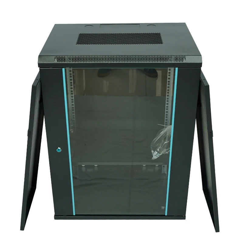 15U 4u 6u 12u 18u wall mounted Tempered glass door network cabinet indoor wall mount server rack