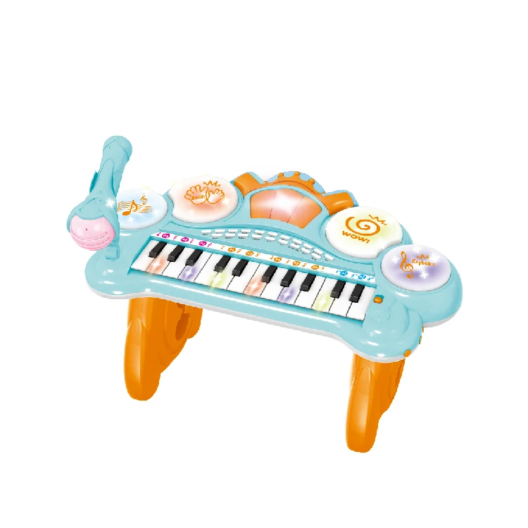 New products kids piano toy 24-key keyboard electronic organ musical instrument with microphone toy educational