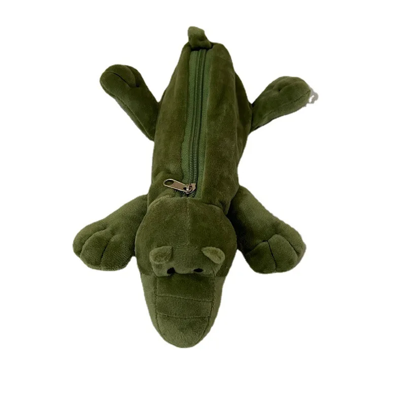 Creative little alligator plush pen bag Cartoon animal pattern funny little frog stationery bag