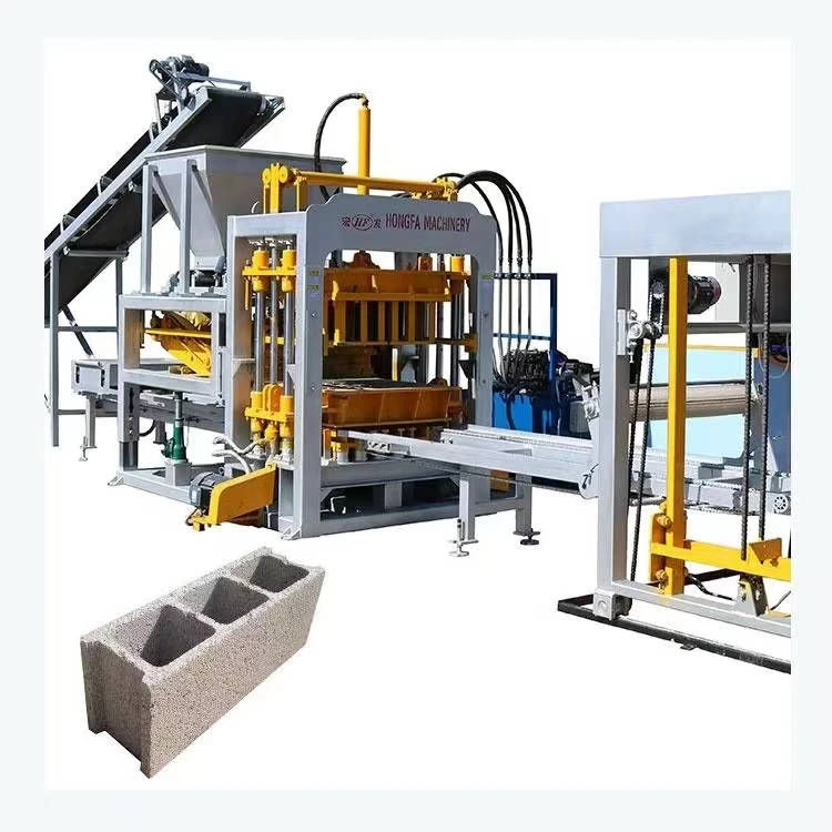 2024 New Wholesale Hongfa QT4-15C Concrete Brick Machine Construction Machinery  Hollow Concrete Block Making Machine