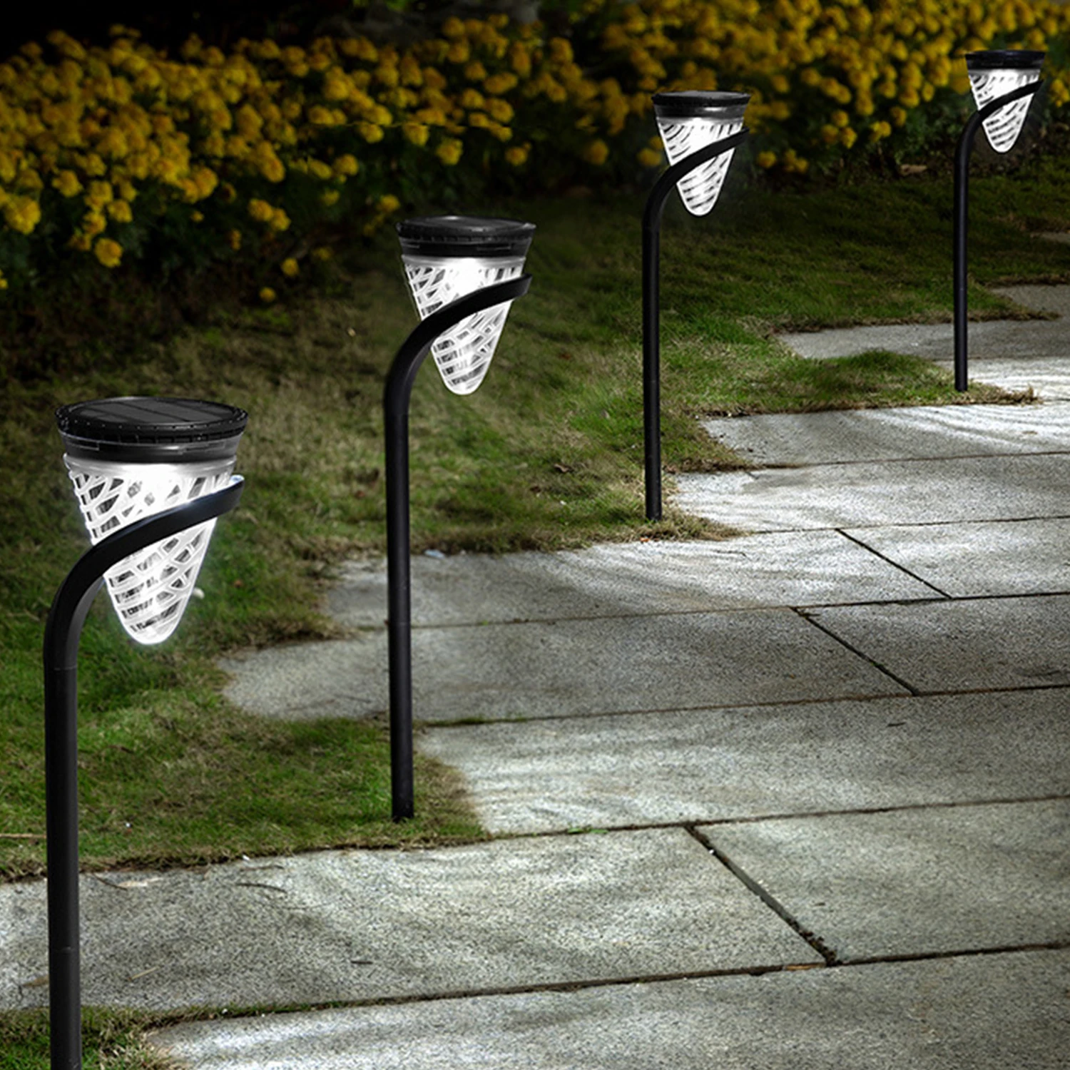 Monocrystalline Silicon Solar Garden Lawn Lamp White Led Panel Pathway Light For Area Lighting