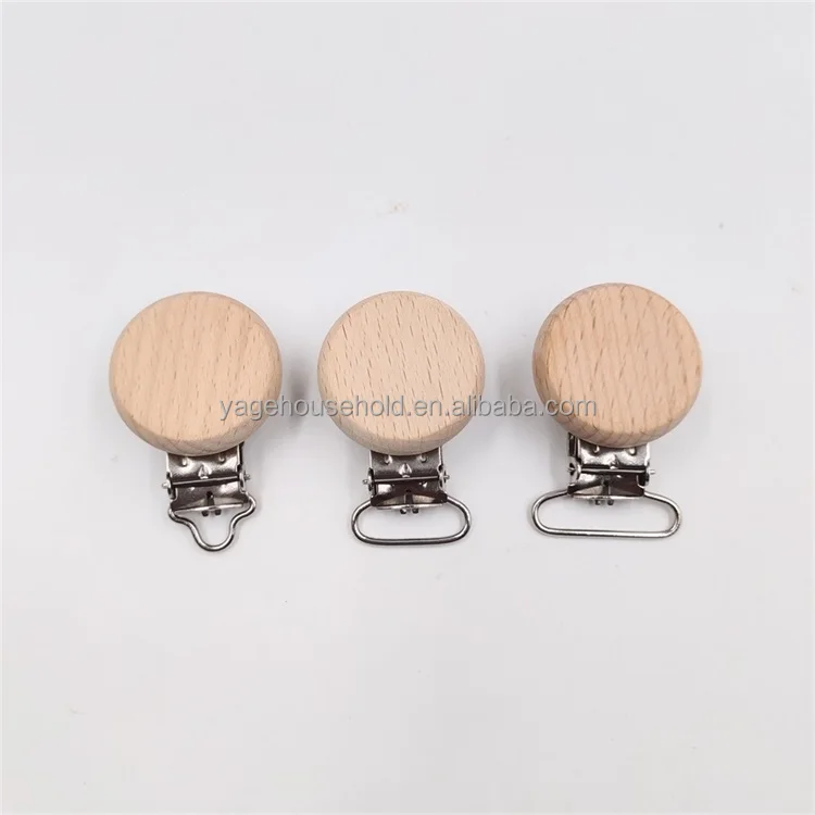 Natural Beech Wooden Pacifier Clip Baby Pacifier Clips Dummy Clips  DIY Pacifier Chain Nursing Accessory