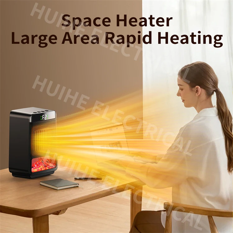 Freestanding Home Decorative Flame Portable Tabletop Steel Electric Fireplace Heater