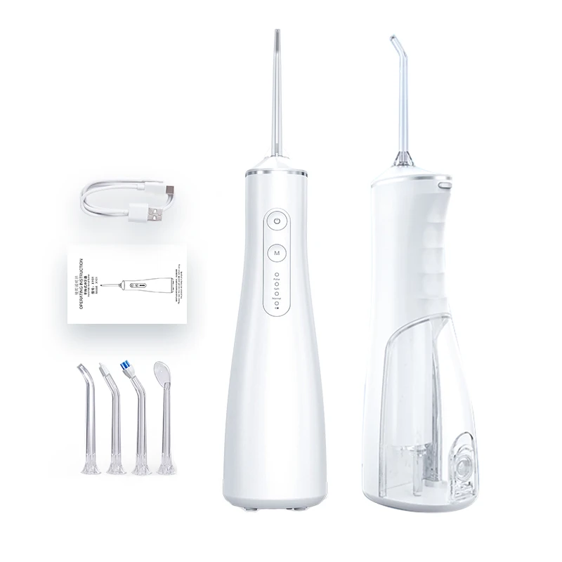 Wholesale Rechargeable Oral Irrigator 3 Modes Electric Water Flosser Dental Waterproof with 4 Tips TYPE-C English Laser Printing