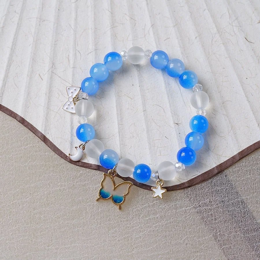 Crystal Bracelet  Colored Beaded Bracelet Student Friendship Fashion Bracelet Wholesale Bead Glass Hot Selling New Cartoon