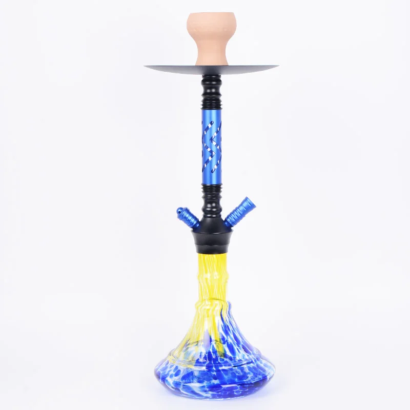 Custom Portable Double Holes Shisha Aluminum Alloy Alpha Russian Shisha Hookah Full Set