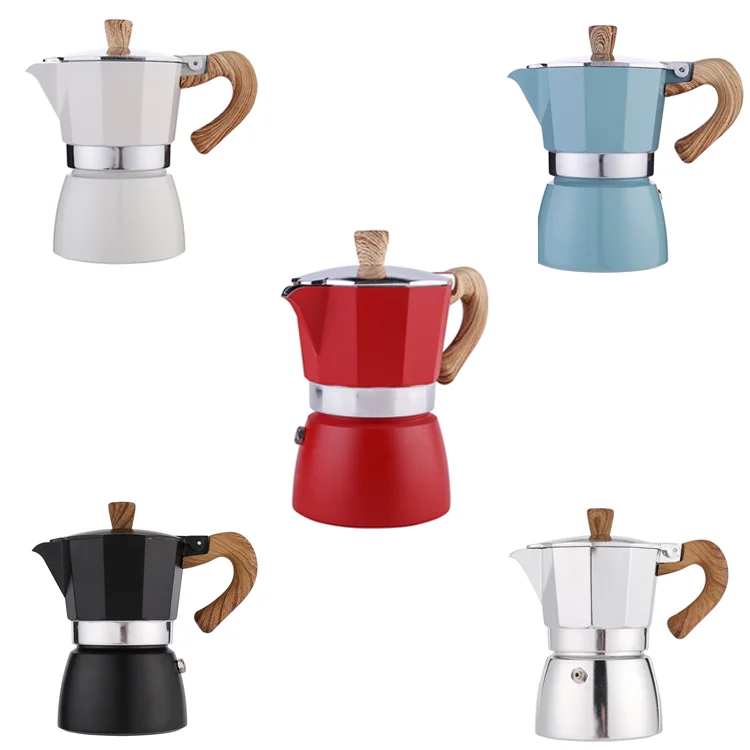 
cafetera italiana aluminum alloy 3 cups 6 cups stovetop manual espresso coffee maker cafe percolator moka pot 