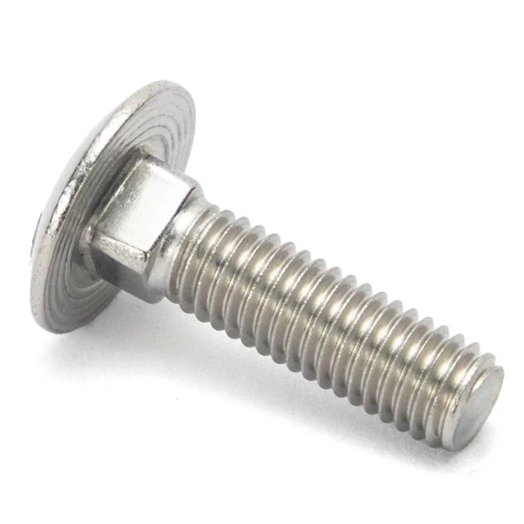 Popular Barrel Bolt 304 Screw Gb12 Bridge Bolt M6M8M10 Half Round Head Square Neck Bolts Supplier Stainless Steel Threaded Rod