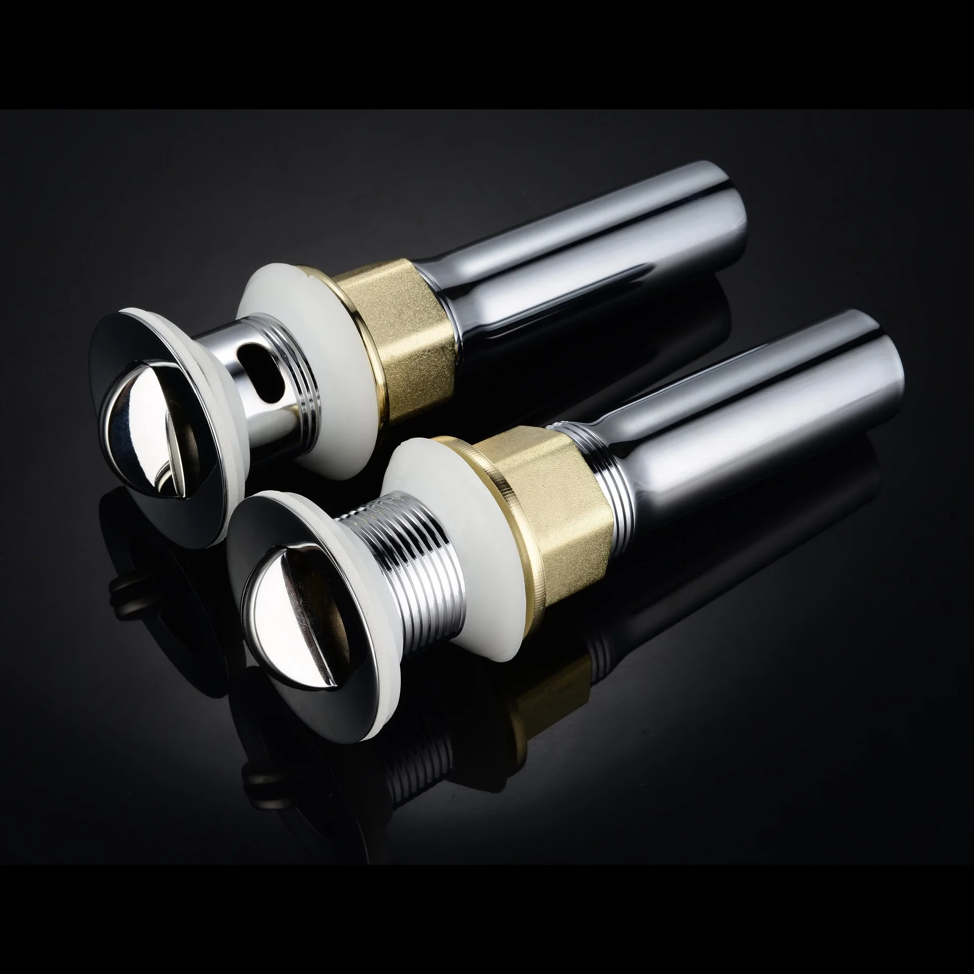 UPC Bathroom Basin Sink Drain Brass Pop Up Drainer With Overflow Stainless Steel Pipe