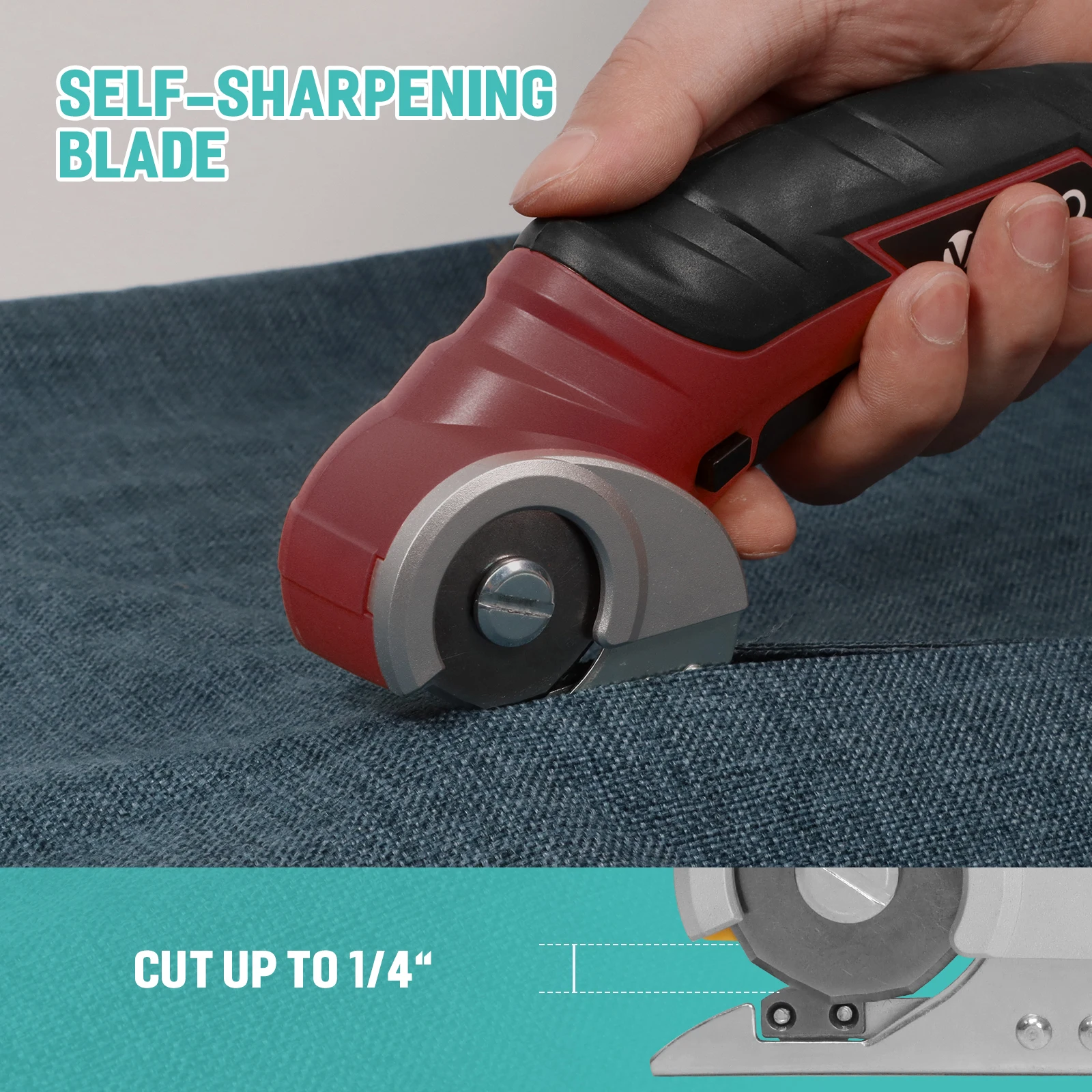 4.2V Electric Fabric Scissors Clothing Leather Scissors 2000mA Electric Cordless Scissors