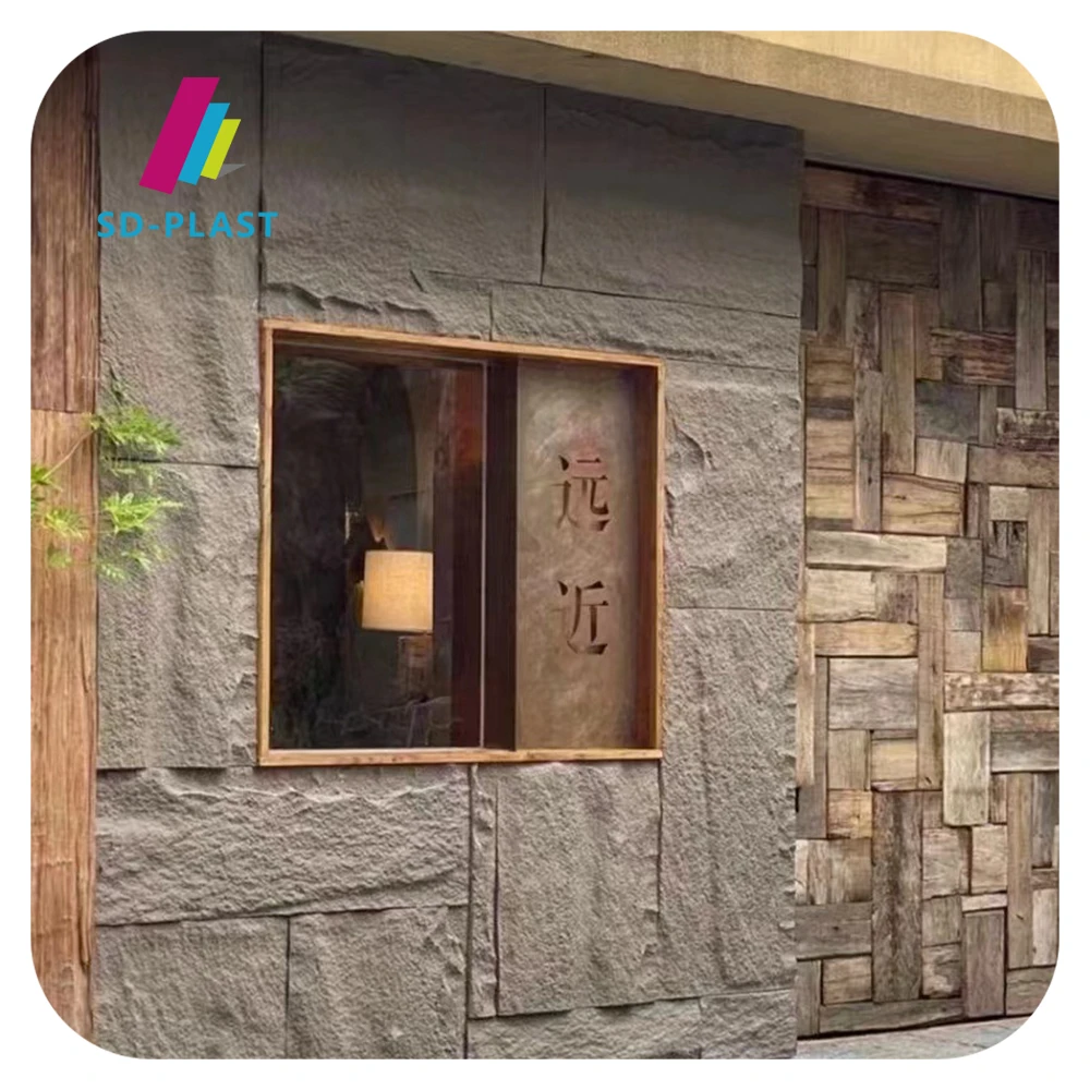 Wholesale waterproof outdoor pu stone wall panel mould pu rock stone