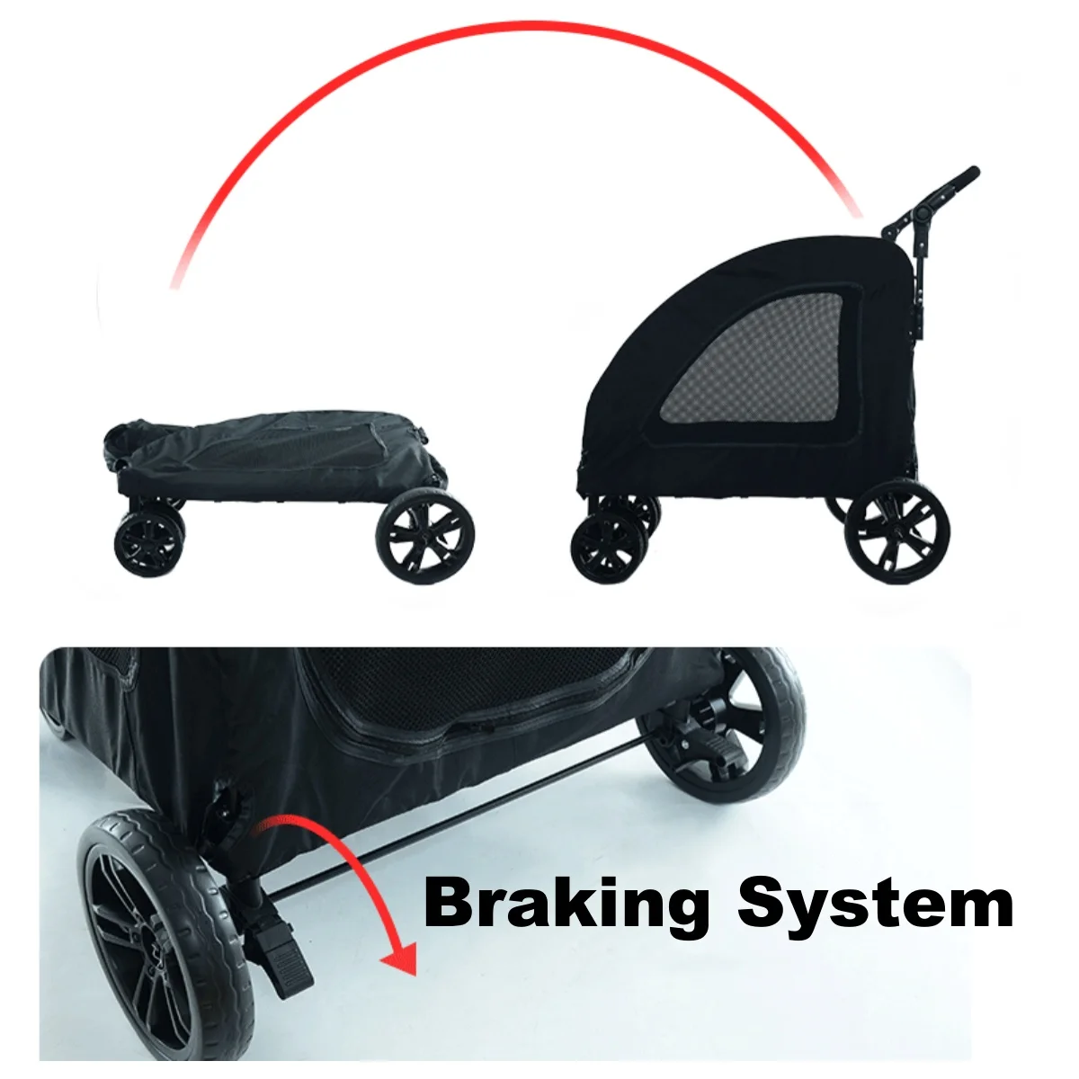 Outdoors Traveling Walk Large Pet Carriers Trolley Large Stroller Jogger Large Pet Stroller for Dogs
