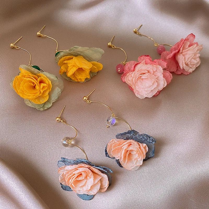 Vintage Floral Drop Earrings Girls Classic New Spring/Summer Collection Sweet Versatile Heart Design Wholesale Christian Jewelry