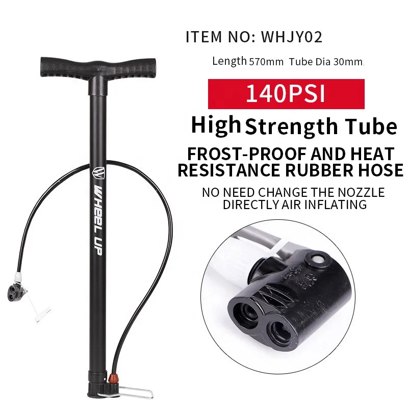 
WHEEL UP 140PSI Presta and Schrader Hand Bicycle Floor Air Pump Aluminum Alloy For MTB BMX & Road Bike Tire Pump 