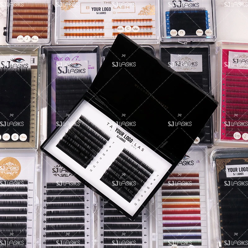 0.07D 0.05D 0.03D PBT волокно русский объем Индивидуальные ресницы для наращивания ресниц легкие вентиляторы синтетические волосы 15 мм 0 07 Лоток