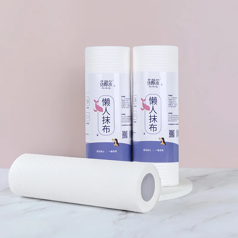 Rolled Disposable Rag Multi-functional Dishwashing Cloth Household Kitchen Absorbent Cleaning Cloth Non-woven Lazy Rag