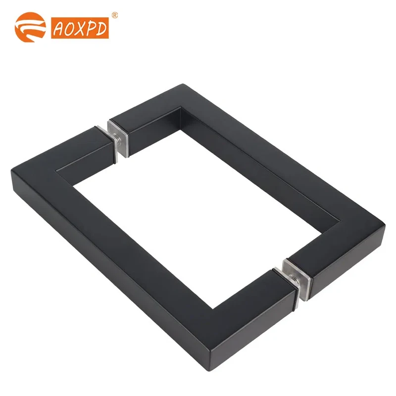 Luxurious and durable 304 stainless steel handle thickened square tube glass door handle