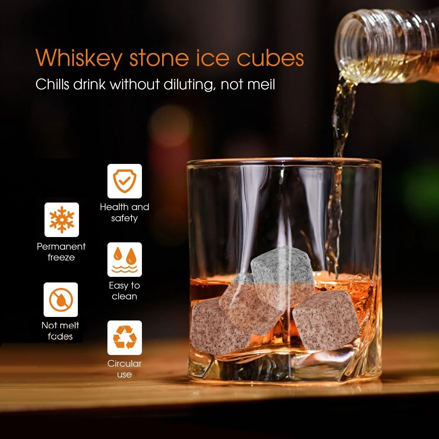 2021 new product custom Tech Whisky Chilling Rocks Gift Set - premium whiskey stones-sipping stone and ice cube stone