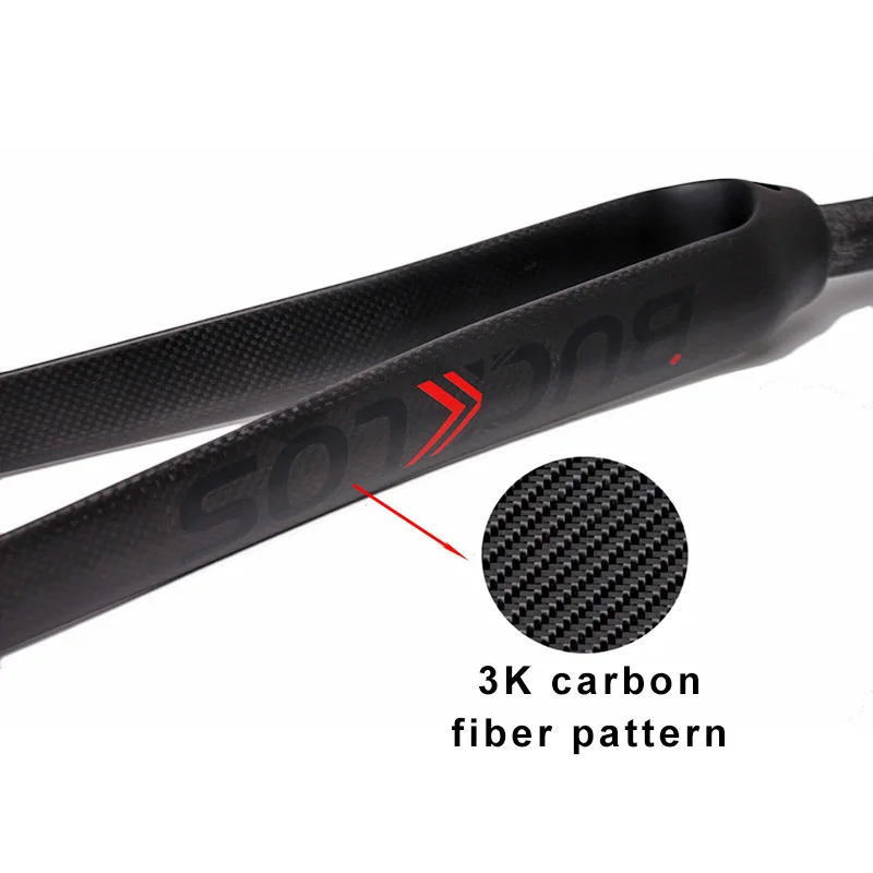 OEM/ODM BUCKLOS Horquilla De Bicicleta 700c Full Carbon Fiber 3mm Quick Release Bicycle Parts Mtb Road Bike Rigid Fork