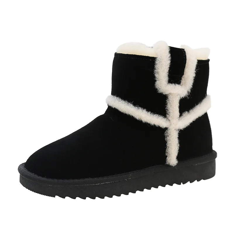 New Fashion Outdoor Warm Soft Winter Ankle Snow Fur Thick Sole Platform Boots for Women Hot Fashion Trend Casual Short Boots