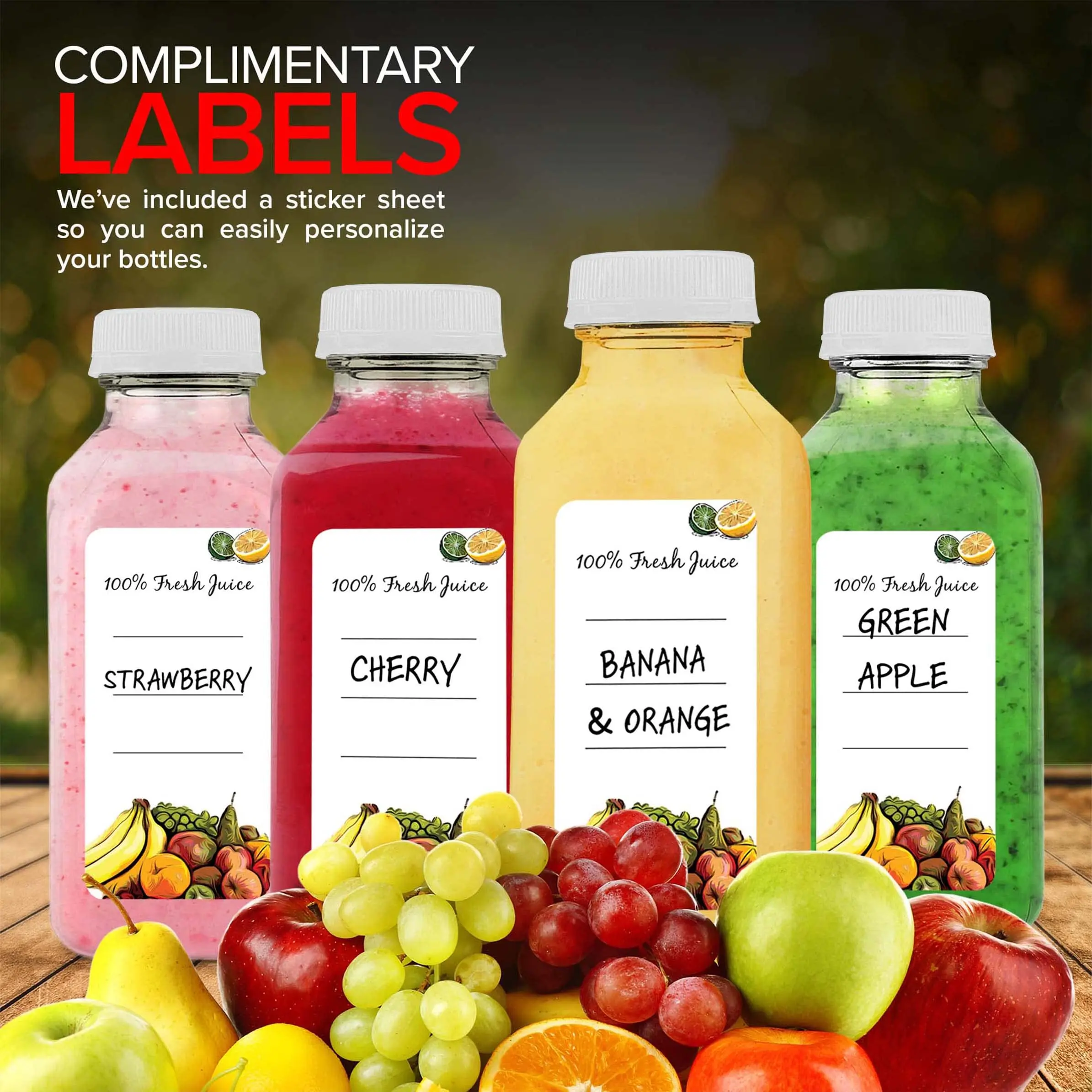 2 oz 6 oz 8 oz 10 oz 12 oz 16 oz clear beverage PET  plastic bottle cold pressed juice bottles with tamper proof cap