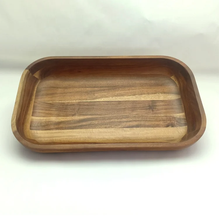Rustic Serving Platter Wooden Shallow Dishes Oval Shaped Wood Plates Wooden Serving Trays