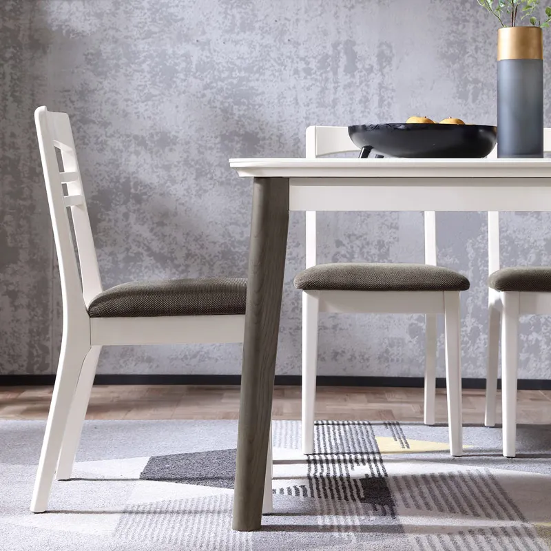 Linsy Top Banquet Luxury Home Furniture Dinning Set Italian With 4 6 Chairs White Wooden Modern Glass Top Dining Table LS062R1