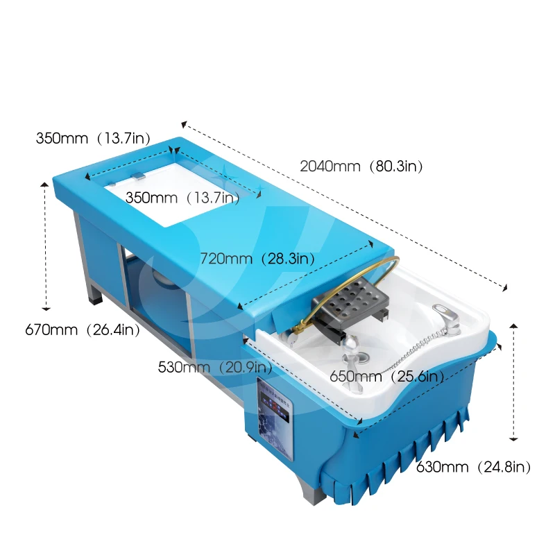 Top seller electric water therapy spa head shower shampoo massage pedicure bed foot spa massage with heating water circulation