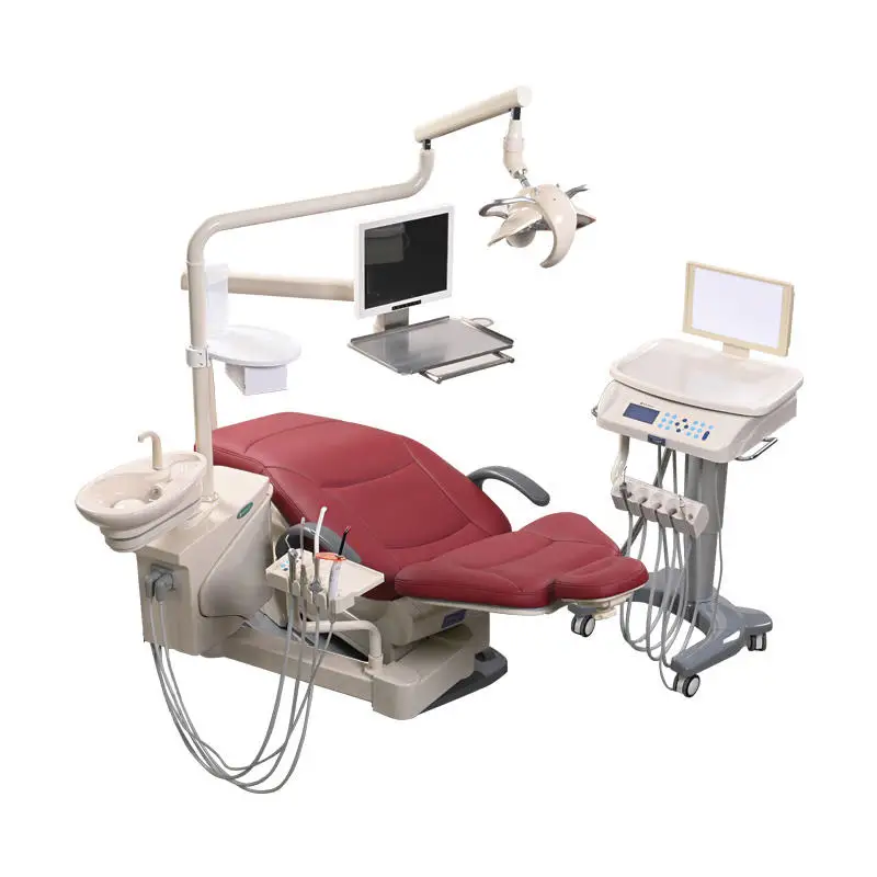 China fengdan dental chair hospital clinic dental equipment Electric Leather Ce 4 Holes dental units chairs for cheap price