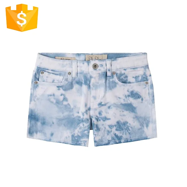 
High quality kids summer pants girls fashion short pants tie dye denim shorts 