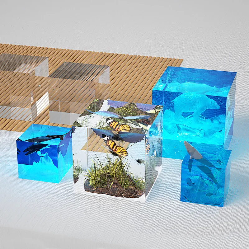 Прозрачные силиконовые кубические формы, большие квадратные формы из эпоксидной смолы, прозрачные кубические силиконовые формы для литья смолы, TLX0275