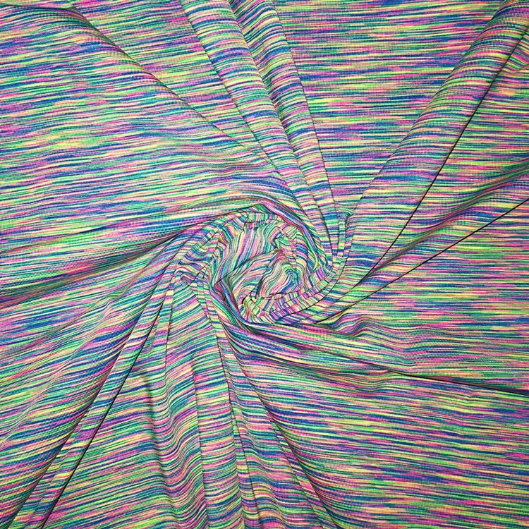 Knit Jersey Rapid Heather Wick Quick Dry Fit Polyester Spandex Elastic Space Dyed Single Jersey Fabric for T-shirt Sportswear