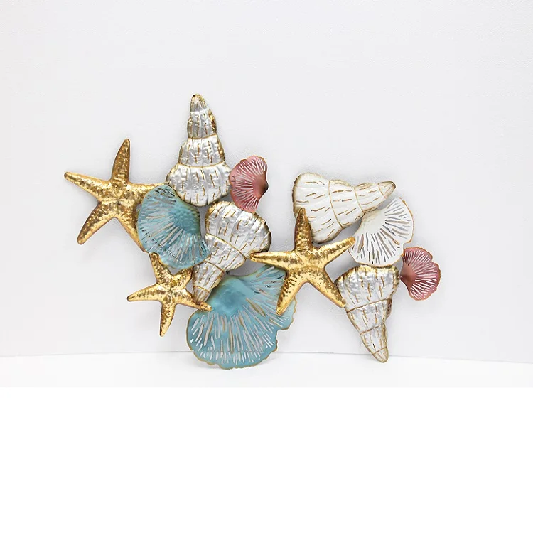 FUHUA Metal Decorative craft sea snail  and Star Wall Decor Wall art for Home