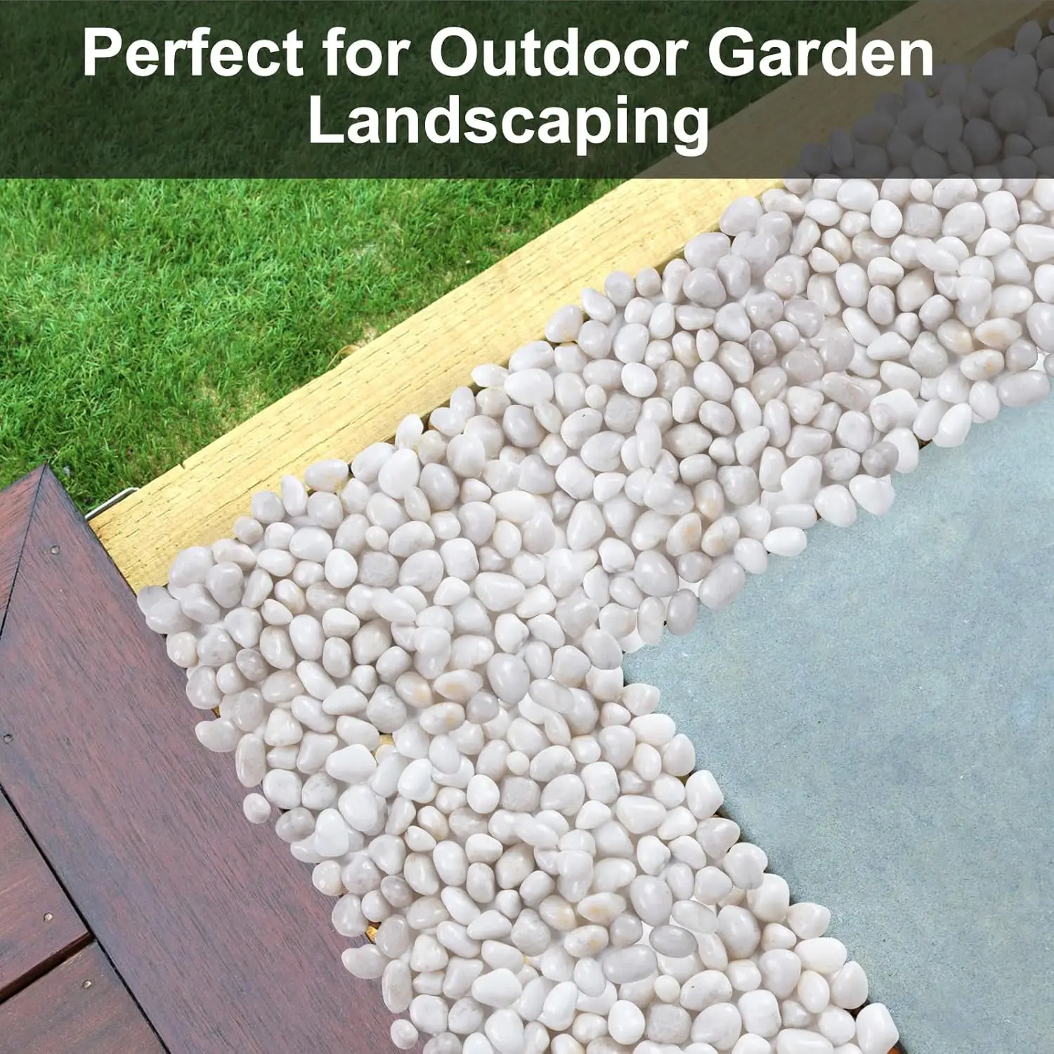 High Polished White River Rock  Pebbles for Indoor Plants or Outdoor Garden Landscaping Decorative Stones for Aquarium Fish Tank