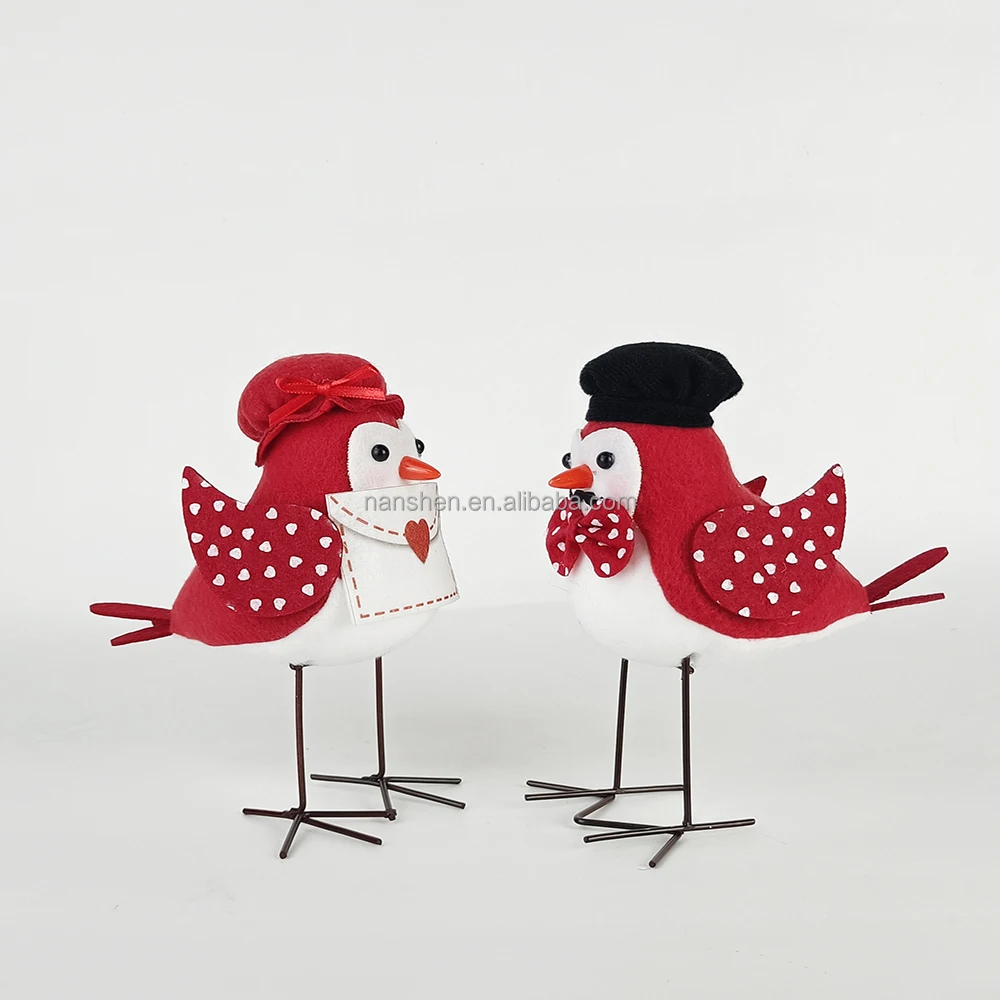 Manufacturers Sublimation Artificial Craft Red Standing bird  Decoration Christmas Decor Robin Bird