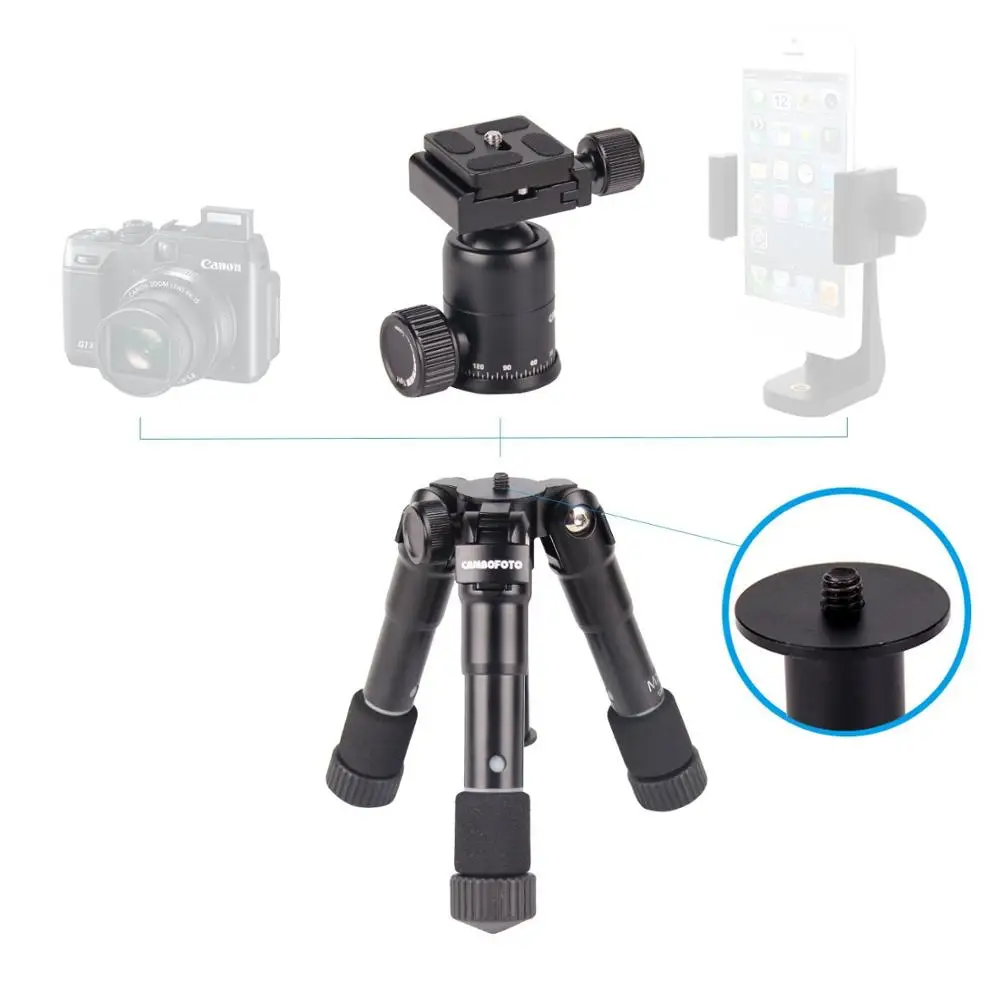 Cambofoto M225+CK30 Aluminum Mini table Tripod with ball head for digital video
