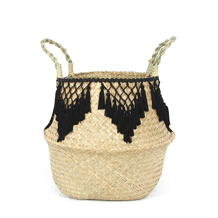 Large Nordic Wicker Woven Bohemian Basket Folding Environmental Protection Dirty Clothes laundry Storage Basket