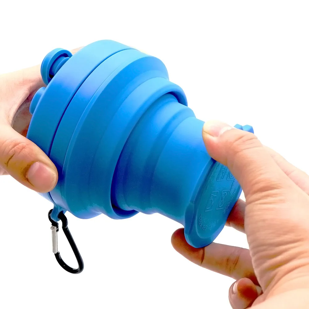 New Product 400ML Wholesale Reusable Silicone Water Mug Outdoor Travel Collapsible Coffee Cup Eco-friendly and Durable Milk Cups