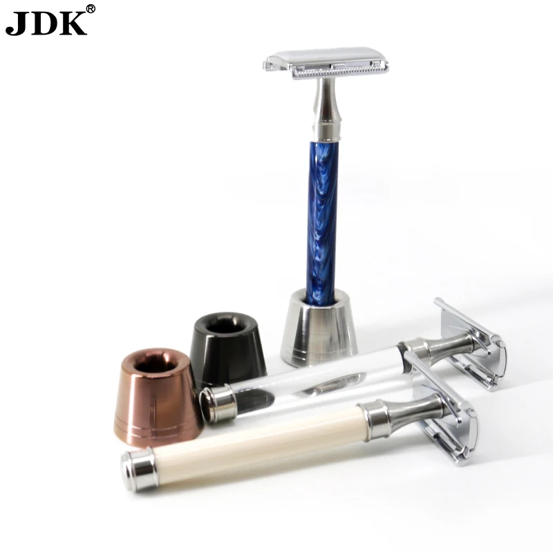 JDK Wholesale Luxury Traditional Resin Acrylic Long Handle Double Edge Safety Razor Safety Razor Set