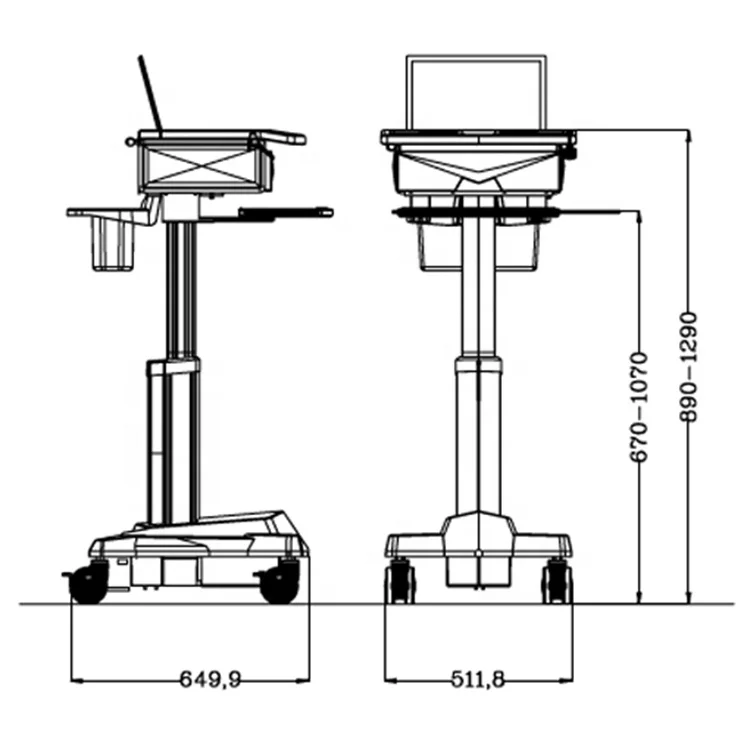 Medical Trolley Supplier Computer Laptop Cart