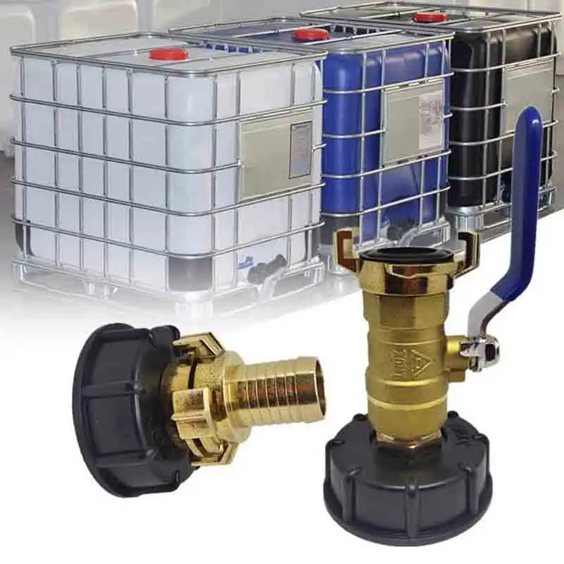 S60X6 IBC Adapter with Geka Connector for Garden Water quick connector IBC Tote Brass Valve Tank Drain  Container Adapter
