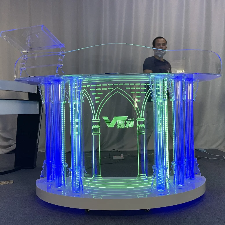 Transparent acrylic podium multi-purpose host platform podium podium detachable welcome conference signing desk