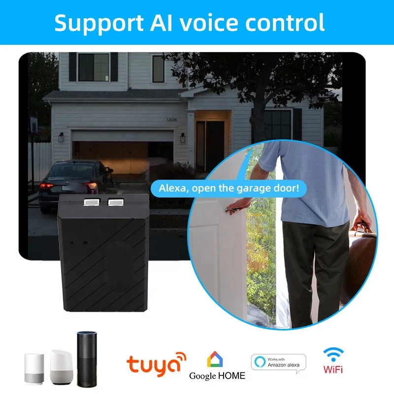  Смарт-контроллер для гаражных ворот Tuya Smart life WiFi беспроводной переключатель гаража приложение мобильного телефона Голосовое управление Alexa