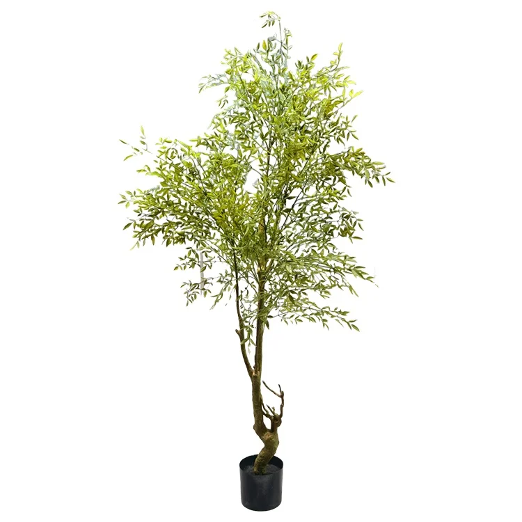 Artificial Potted Plant Faux Green Artificial Nandina Tree Realistic Looking Artificial Plant Tree for sale