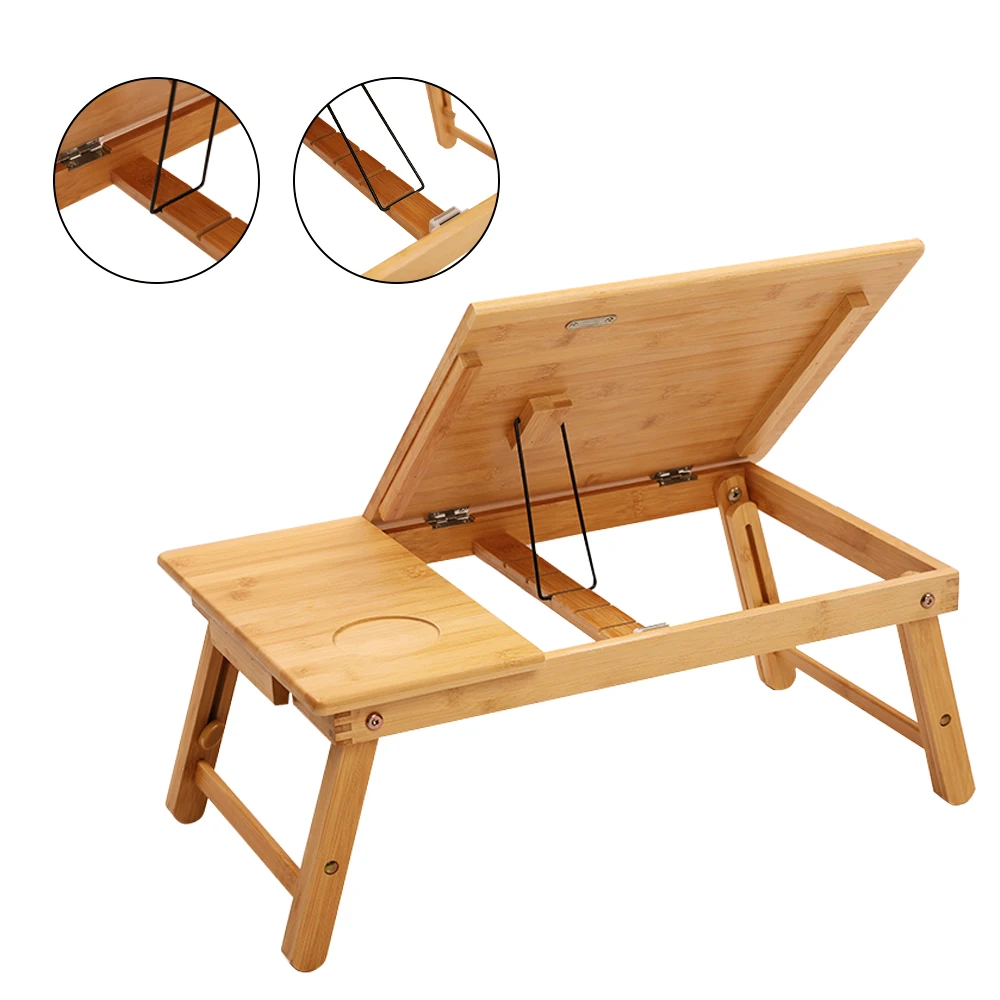 Laptop Table Height Adjustable Notebook Desk Bedside Desk with Foldable Legs