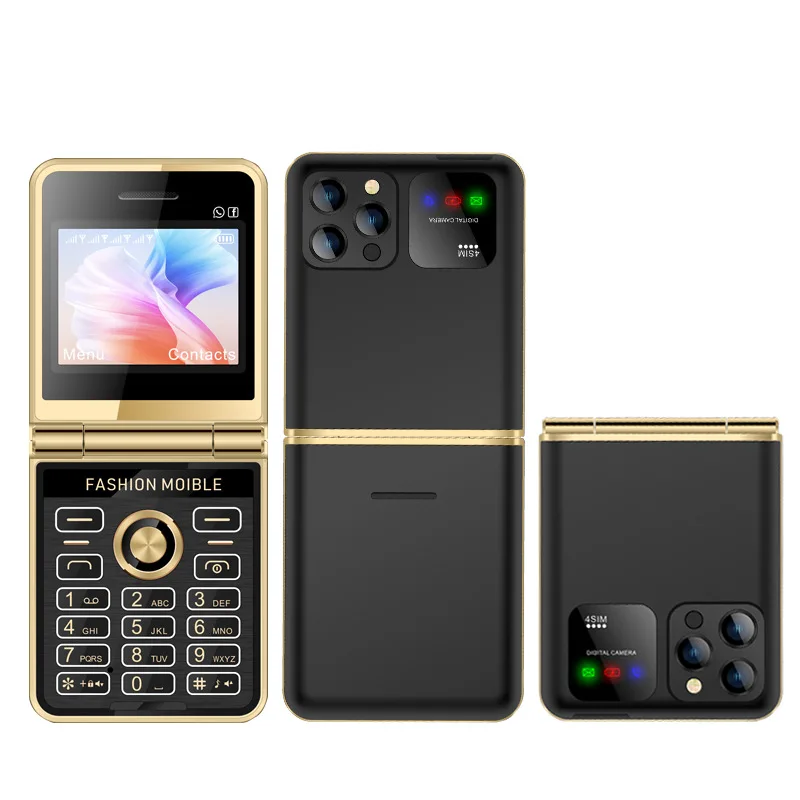 2024 новый раскладной мобильный телефон 2 4 дюймов quad sim 2G разблокировка P20 складной