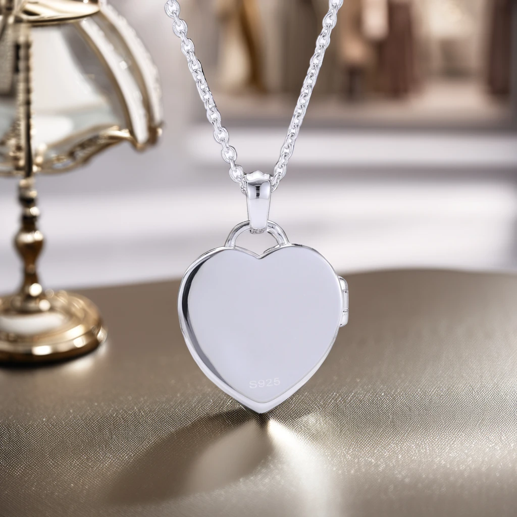 SC Gold Plated Heart Locket Pendant Necklace Openable Photo Frame Box Trendy Link Natural Moon Stone Buddhist Gift Women Men