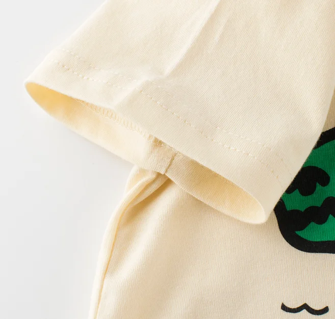 Hot New Unisex Casual Summer Tops Small Cartoon Dinosaur Design Short Sleeve round Neck T-Shirt & Coat for Boys Baby Shirts Tops