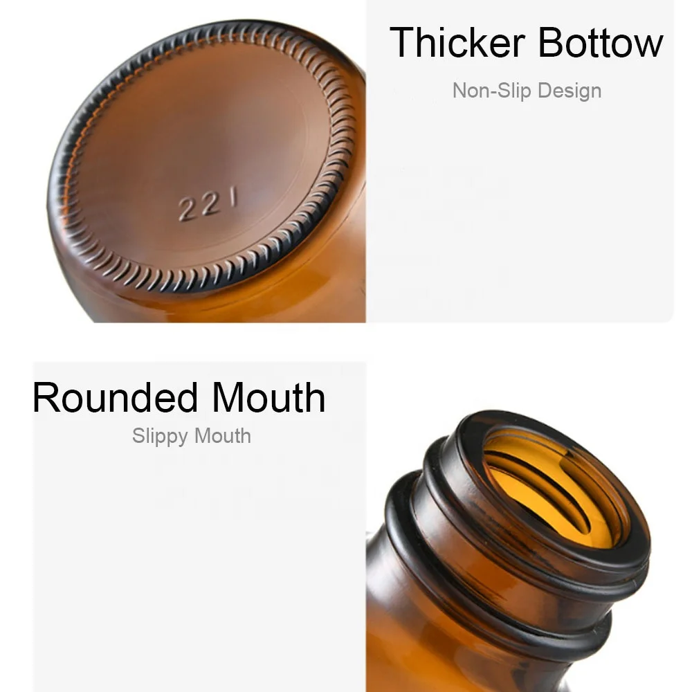  Custom 15m 30ml 60ml 100ml 120ml 240ml 500ml 1000ml thick bottom frosted amber borwn clear boston round glass
